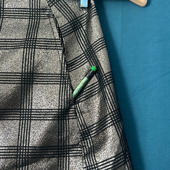 XS Black and Gold Plaid Urban Outfitters Mini Skirt - Picture 3 of 5